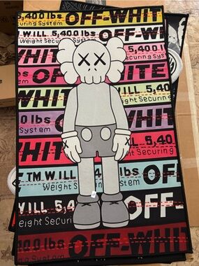 Off-White Multicolor Striped Character Wall Tapestry